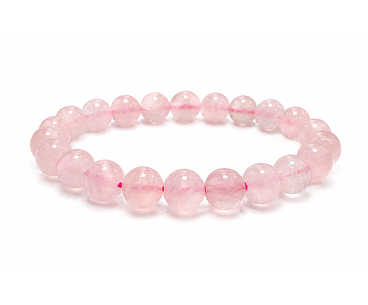Pulsera de Cuarzo Rosa A cuentas de 8mm