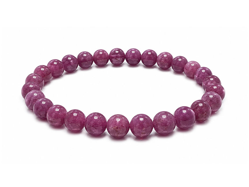 incienso en Pulsera de Rubí AAAA perlas 5-6mm