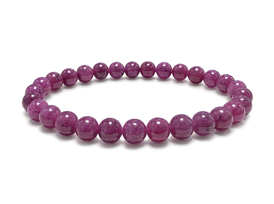 incienso en Pulsera de Rubí AAAA perlas 5-6mm