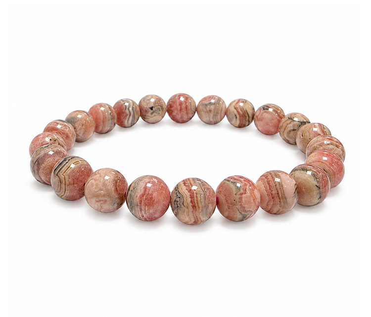 Pulsera de Rodocrosita Argentina A cuentas 8-9mm