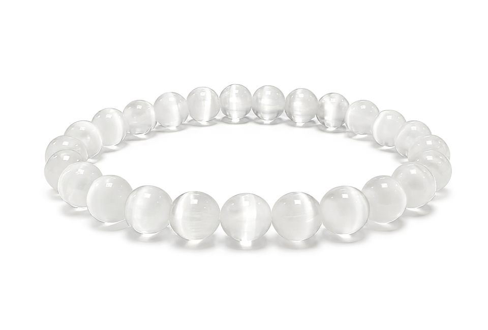 incienso en Pulsera de Selenita Ojo de Gato A cuentas de 6mm