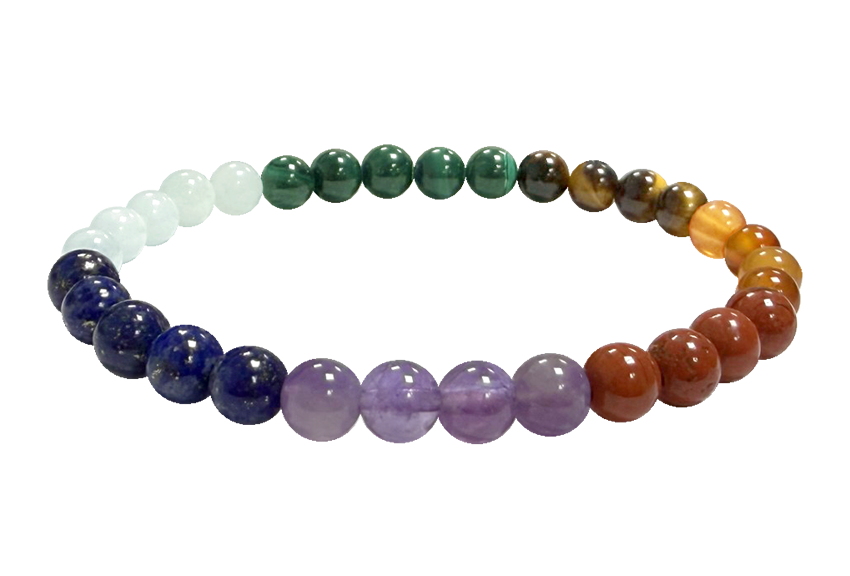 Pulsera piedras 7 chakras A cuentas 6mm