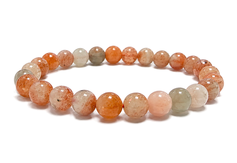 incienso en Pulsera de Piedra del Sol Cobriza con Inclusiones Hematoides AA cuentas 7-8mm