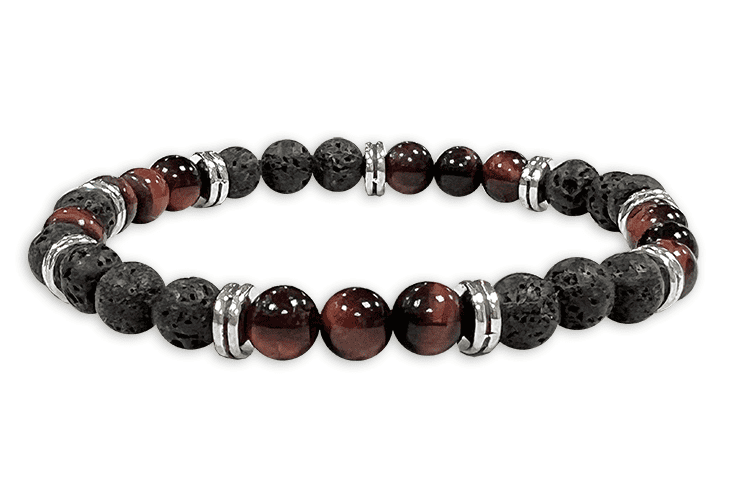 Pulsera de Ojo de buey, Piedra de Lava Charms A de 6mm