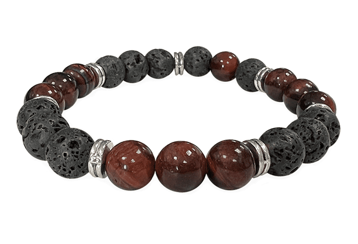 Pulsera de Ojo de buey, Piedra de Lava Charms A de 8mm