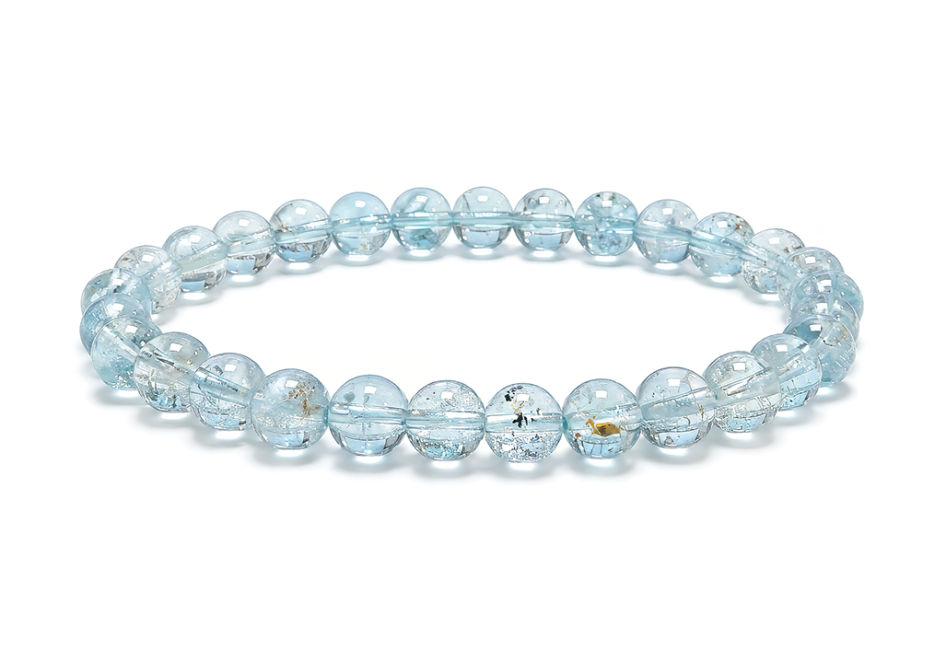 incienso en Pulsera de Topacio Azul AAA cuentas de 6-7mm