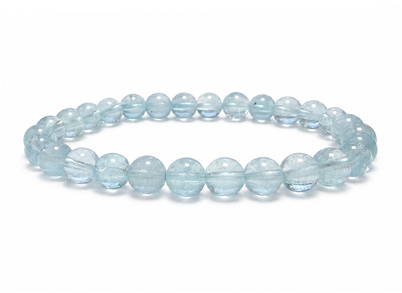Pulsera de Topacio Azul AAA cuentas de 6-7mm