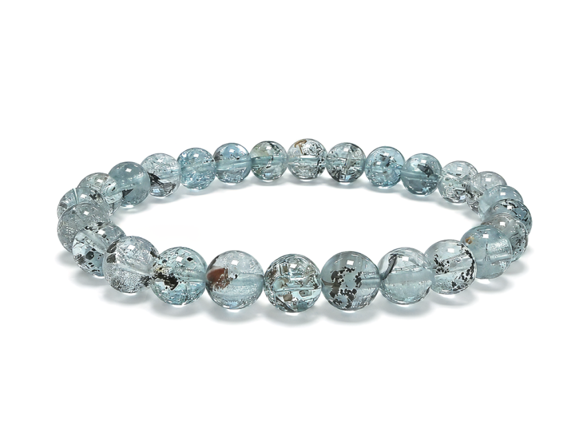 incienso en Pulsera de Topacio Azul AAA cuentas de 6-7mm