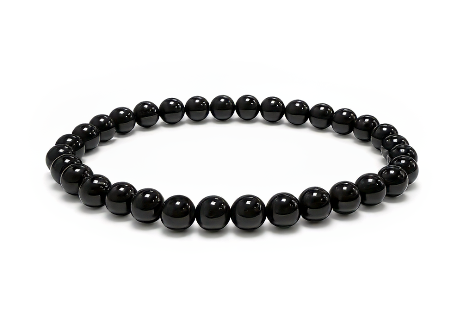 incienso en Pulsera de turmalina negra con cuentas de 5,5-6,5 mm