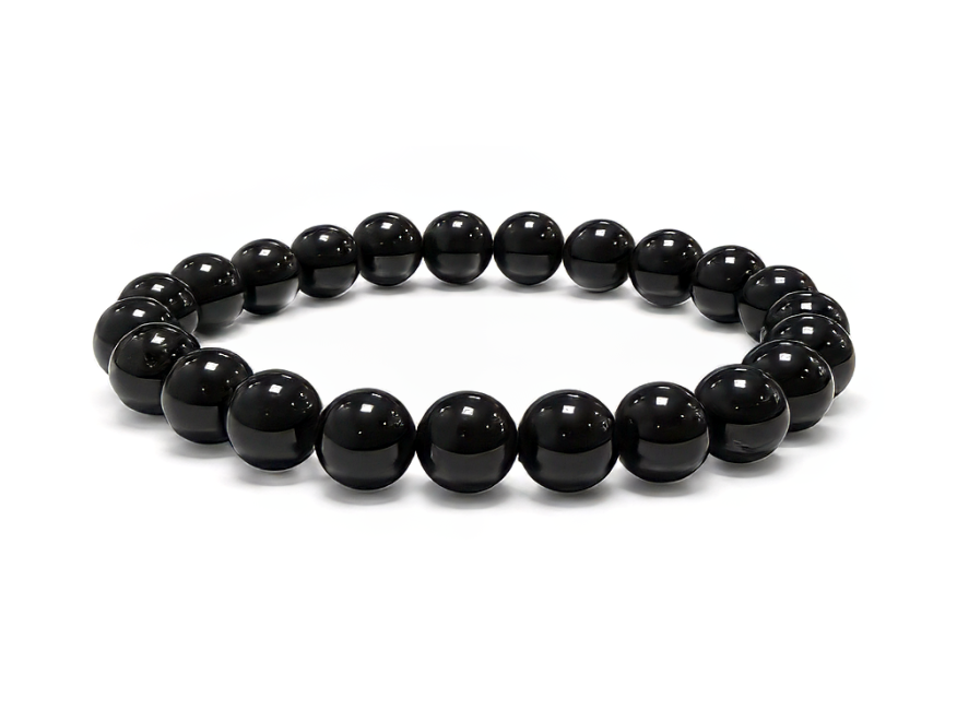 incienso en Pulsera de Turmalina Negra con Cuentas de 8-9 mm