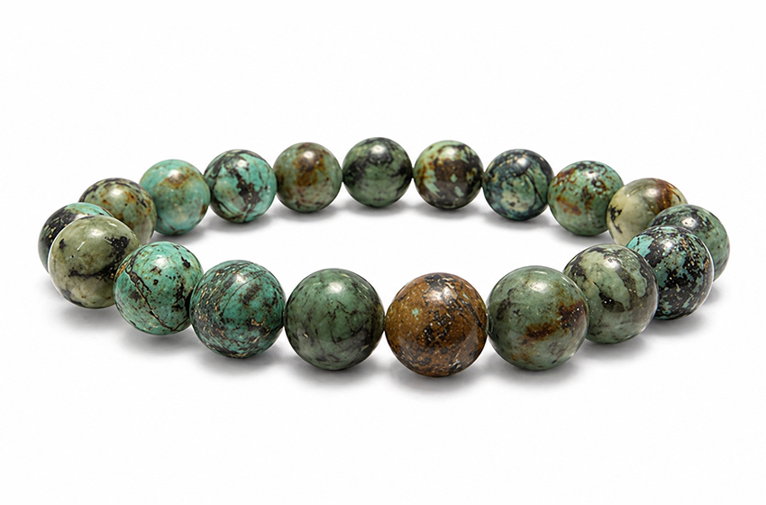 Pulsera de Turquesa Natural de África AB cuentas de 10mm