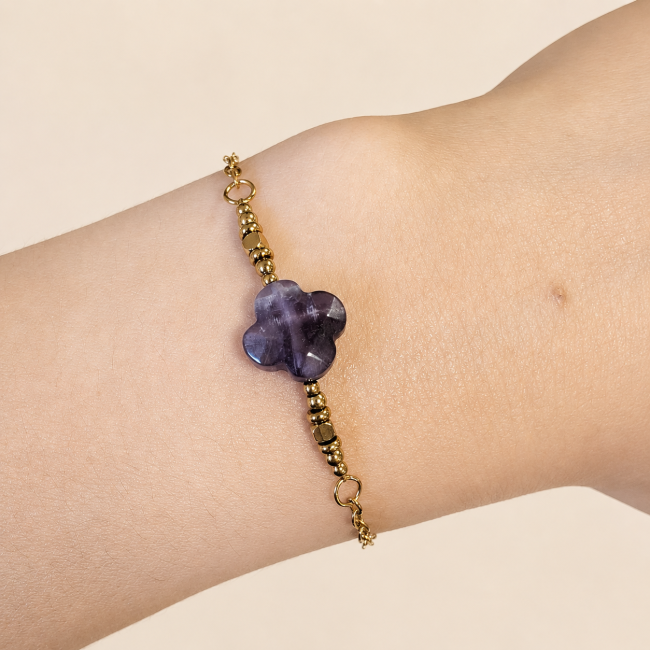 incienso en Pulsera de la Suerte de Amatista A – Trébol