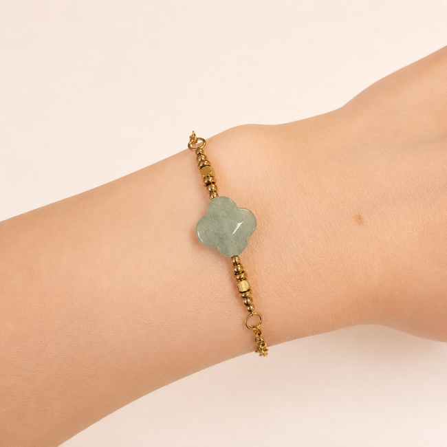 incienso en Pulsera de la Suerte de Aventurina Verde A – Trébol