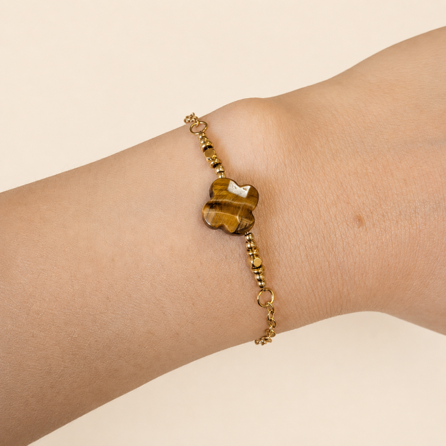 incienso en Pulsera de la suerte ojo de tigre A – Trébol
