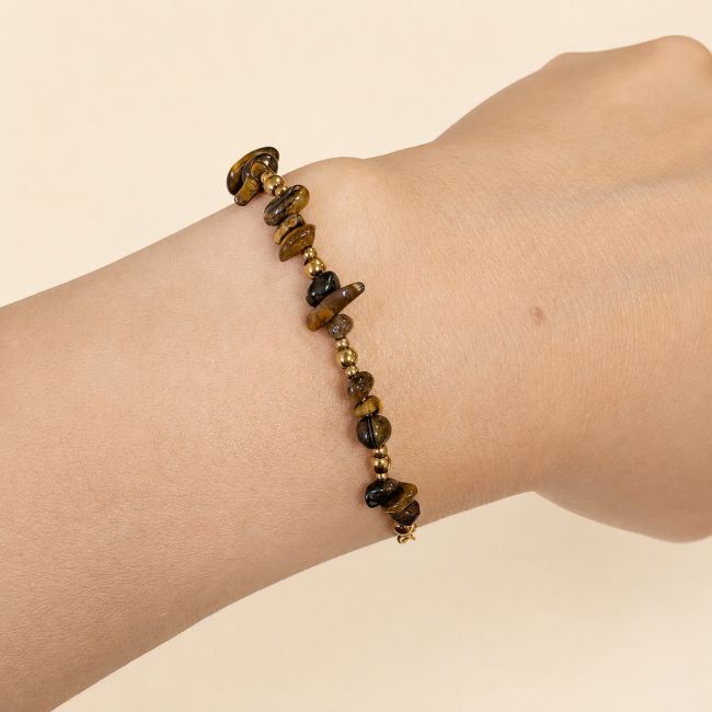 incienso en Pulsera Energía de Ojo de Tigre A – Fragmentos de Piedra