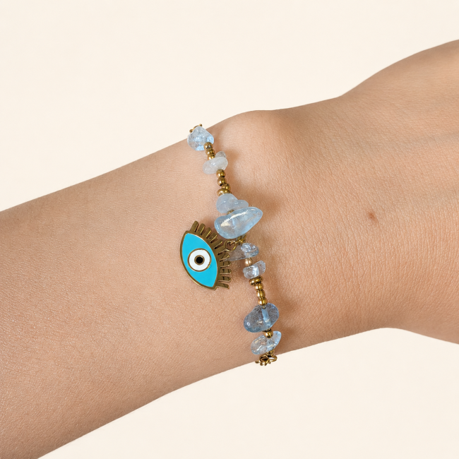 incienso en Pulsera de Protección de Aguamarina AA – Mal de Ojo