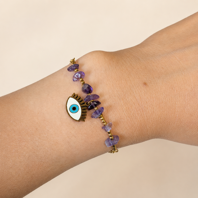incienso en Pulsera de Protección de Amatista AA – Mal de Ojo