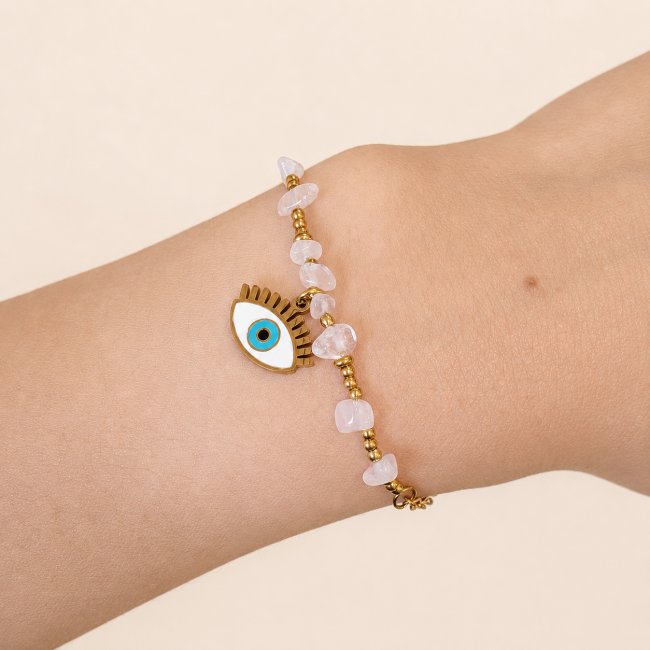 incienso en Pulsera de Protección de Cristal de Roca A – Mal de Ojo