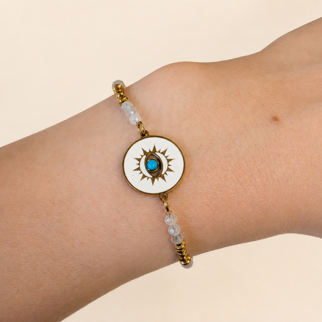 incienso en Pulsera de Protección de Labradorita AA – Ojo Protector