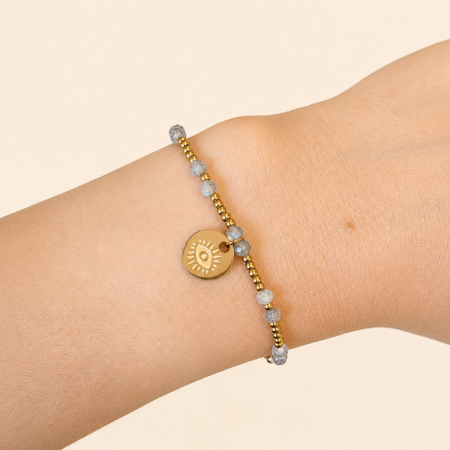 incienso en Pulsera de Protección de Labradorita AA – Ojo Protector