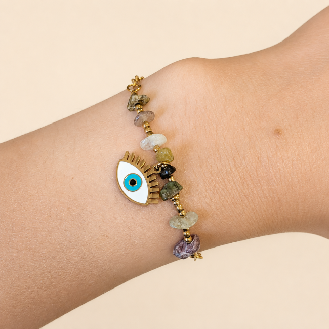 incienso en Pulsera de Protección de Turmalina Multicolor A – Mal de Ojo