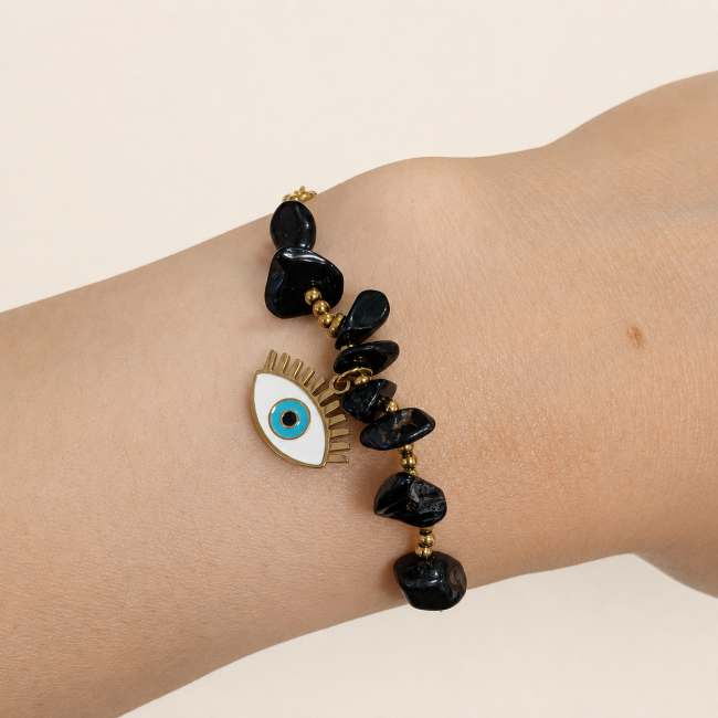 incienso en Pulsera de Protección de Turmalina Negra A – Mal de Ojo