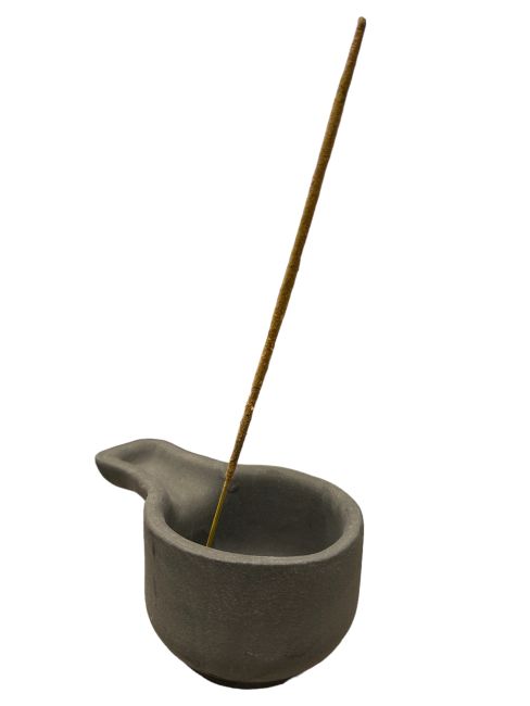incienso en Quemador de terracota hecho a mano Negro