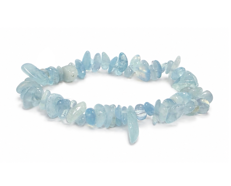 Pulsera Chips de Aguamarina A+ 5-8mm