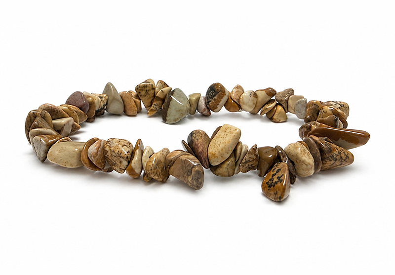 Pulsera chips de Jaspe Paisaje A 5-8mm
