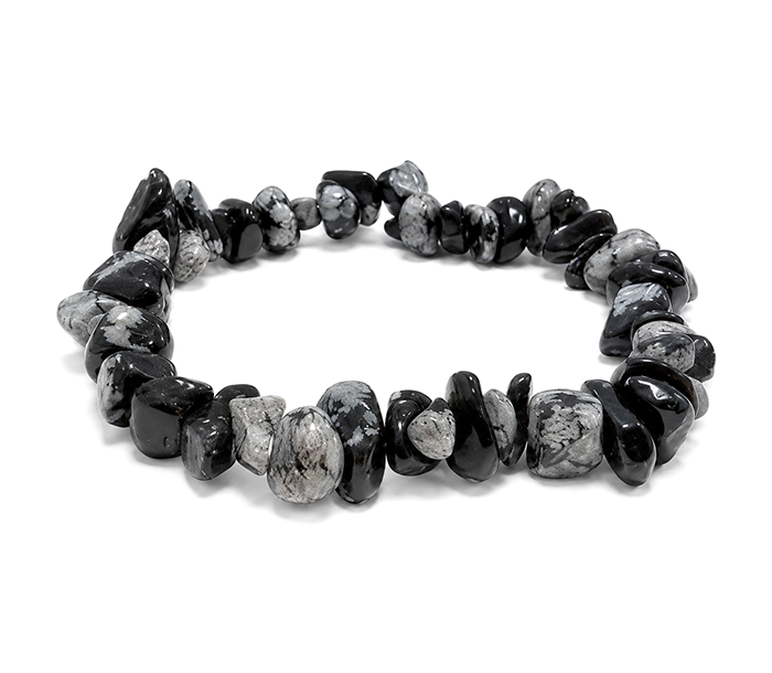 Pulsera de Chips de Obsidiana Copo de Nieve A 5-8mm