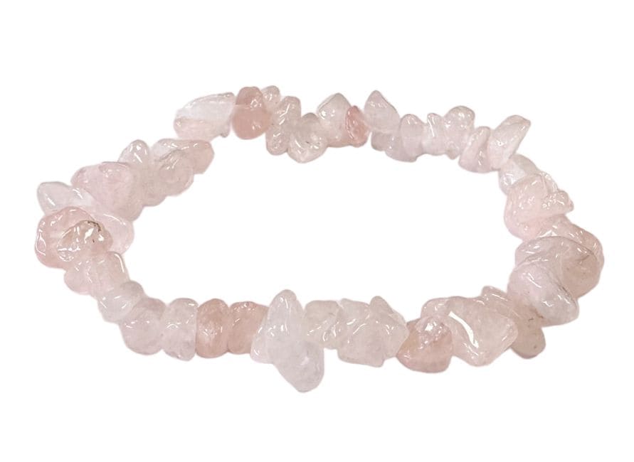 Pulsera cuarzo rosa chips 18cm