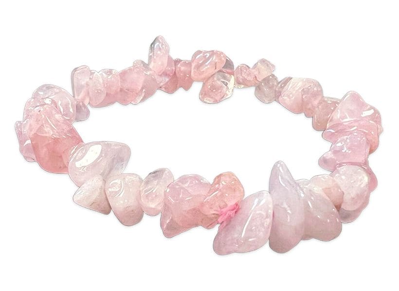 Pulsera cuarzo rosa AA chips 18cm