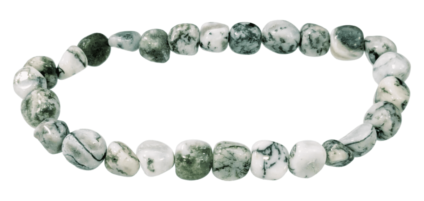 incienso en Pulsera de Agata Arbol A piedras enrolladas