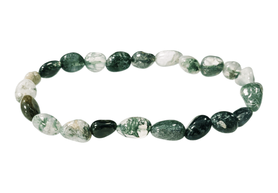 incienso en Pulsera De Ágata Musgosa Con Piedras Laminadas
