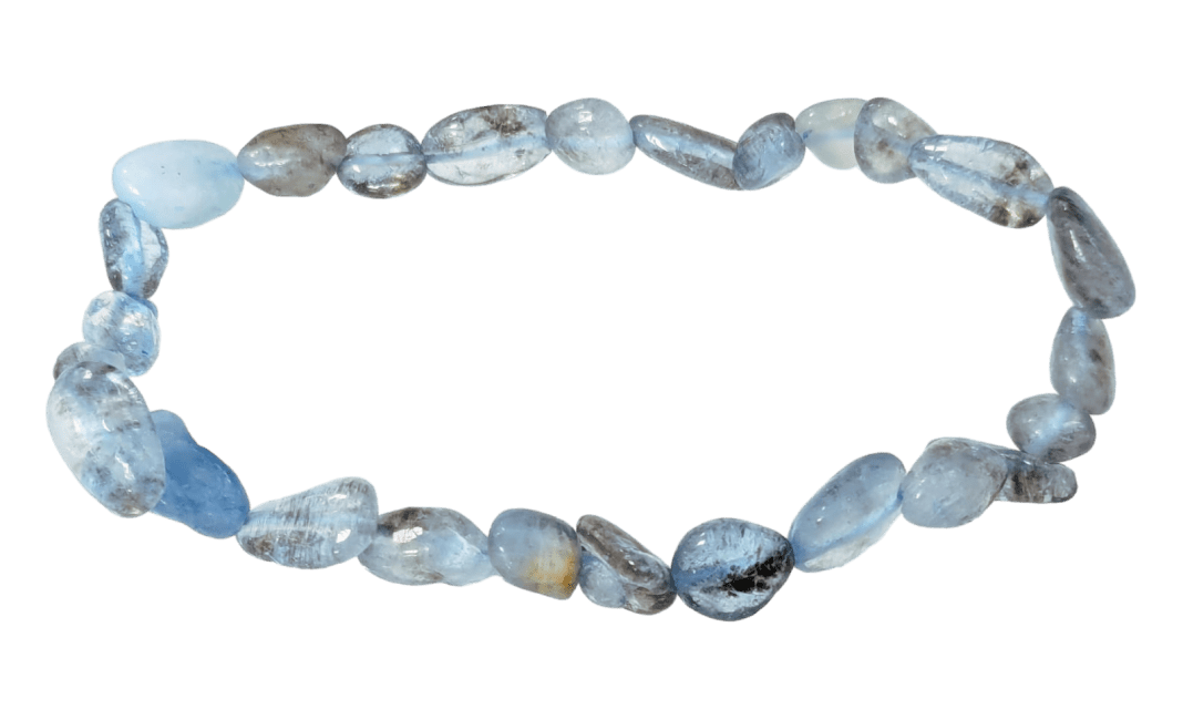 incienso en Pulsera de Aguamarina piedras enrolladas