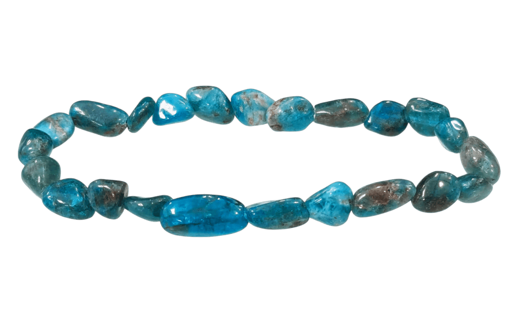 incienso en Pulsera de Apatita Azul piedras enrolladas