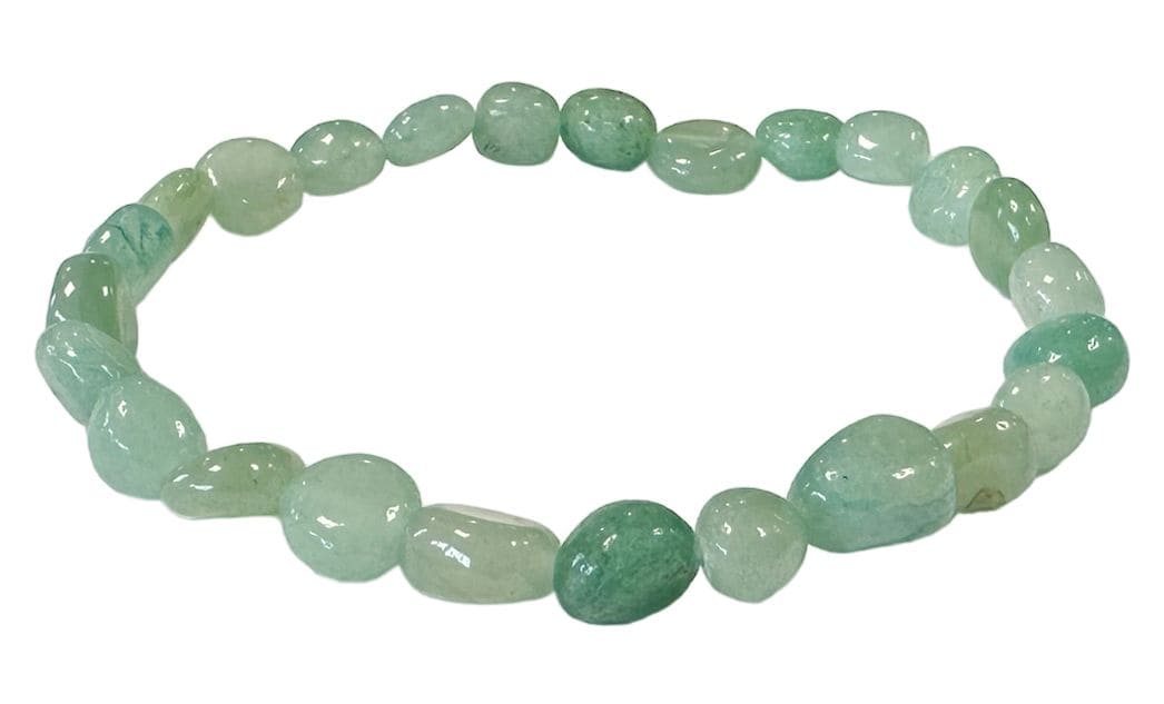 incienso en Pulsera de Aventurina Verde Rolled Stone