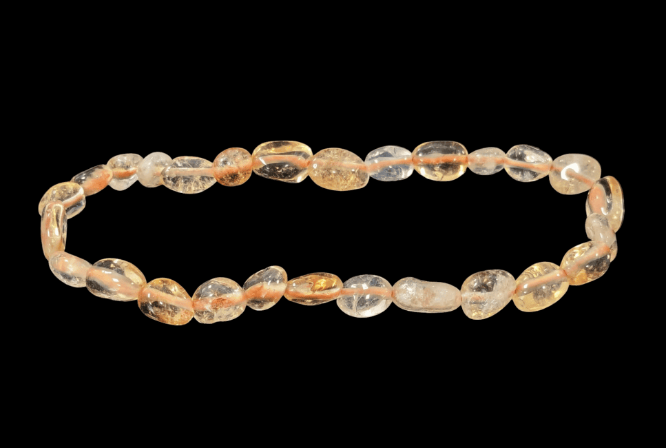 incienso en Pulsera Citrino Natural A+ piedras laminadas