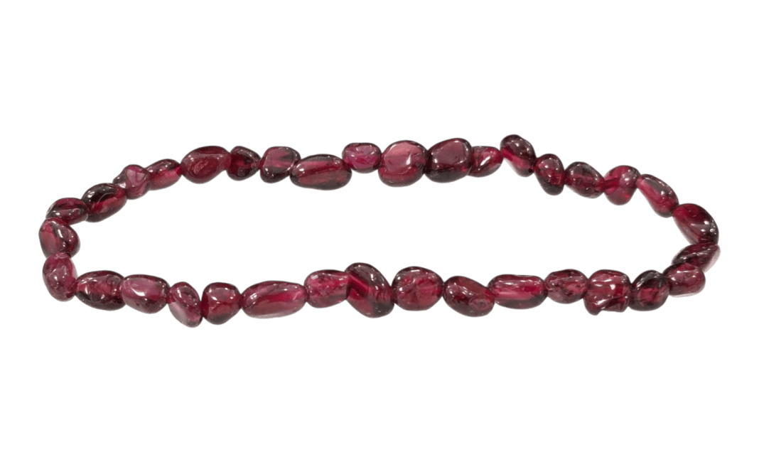 incienso en Pulsera de Granate rojo A piedras enrolladas