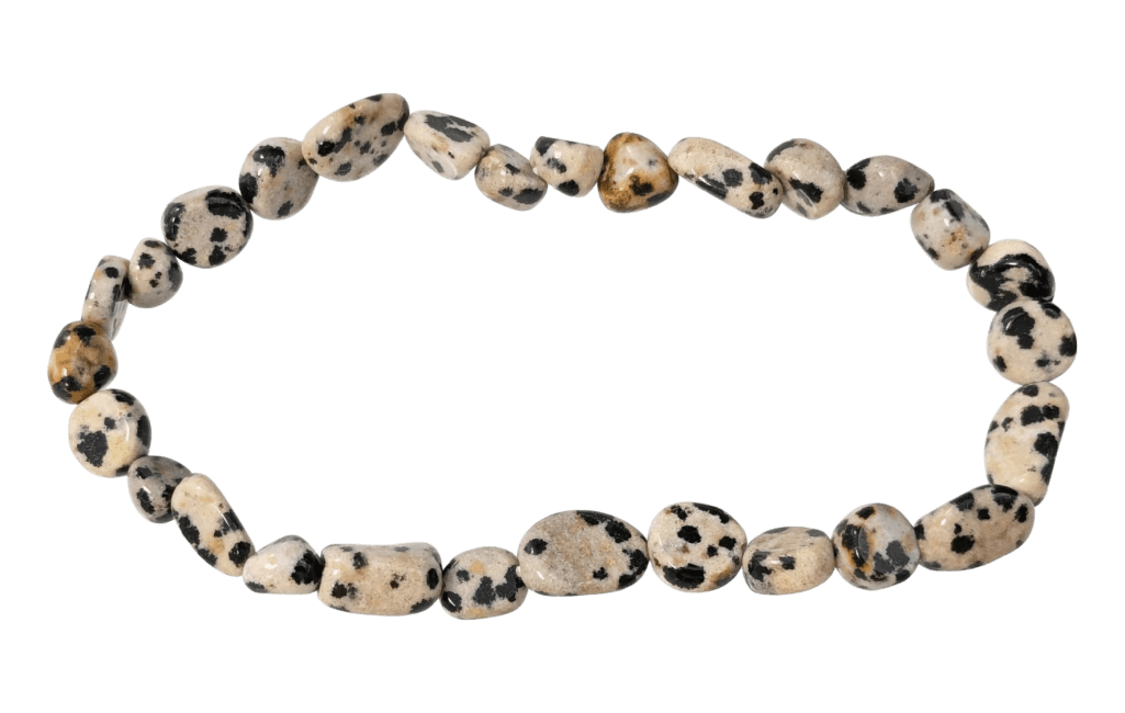 incienso en Pulsera Jaspe Dálmata A piedras laminadas