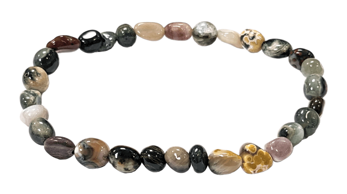 incienso en Pulsera Jaspe Océano A+ piedras laminadas