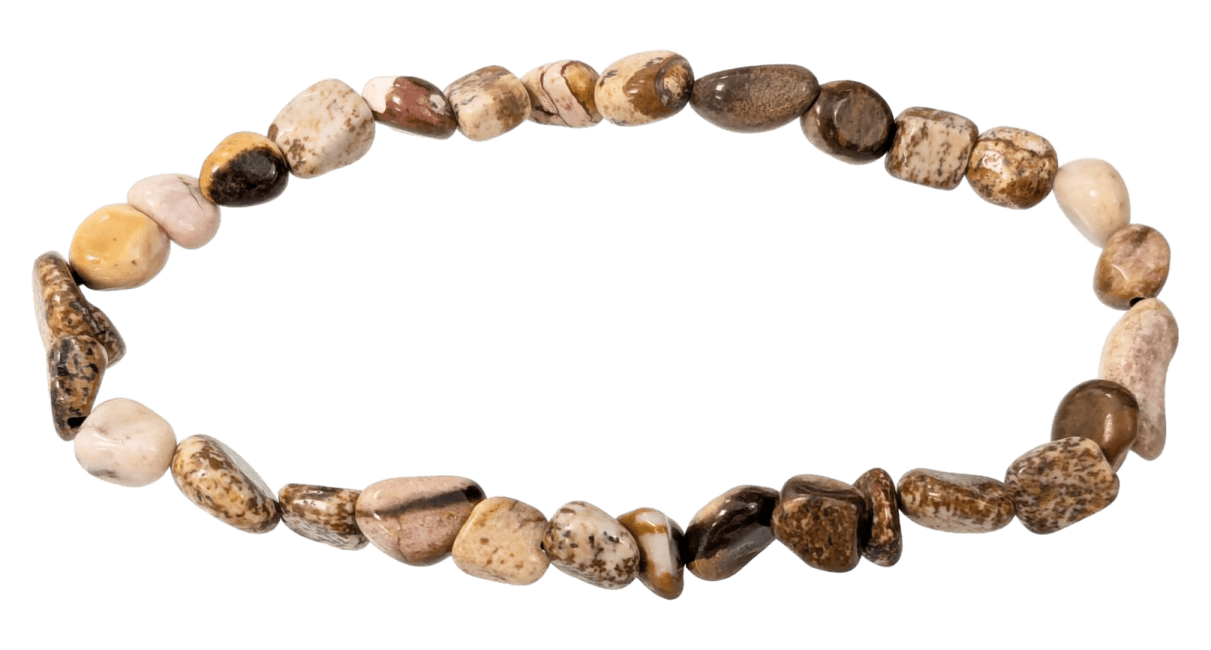 incienso en Pulsera Jaspe Paisaje A piedras laminadas