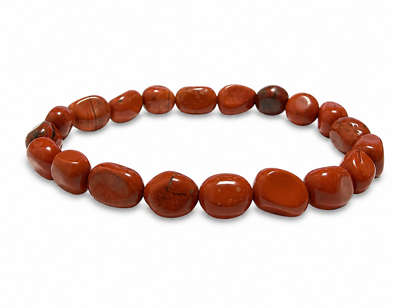 incienso en Pulsera de piedras rodadas de Jaspe Rojo A 5-8mm