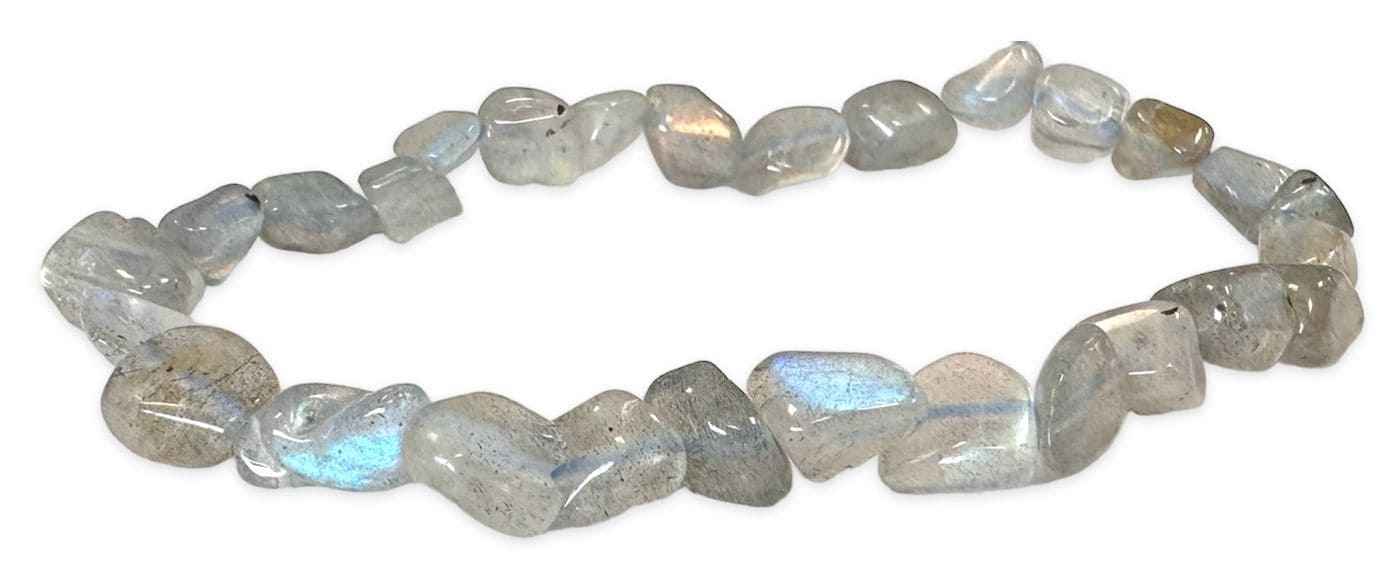 incienso en Pulsera de labradorita AA piedras rodadas