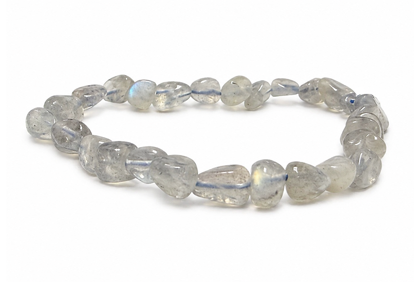 Pulsera de piedras rodadas de Labradorita AA 5-8mm