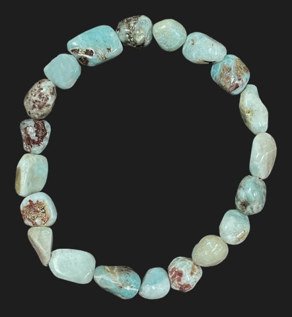 Pulsera de Larimar piedras enrolladas