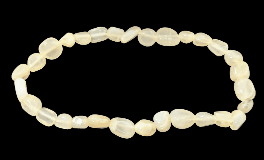 incienso en Pulsera Piedra Luna Beige A Rolled Stones