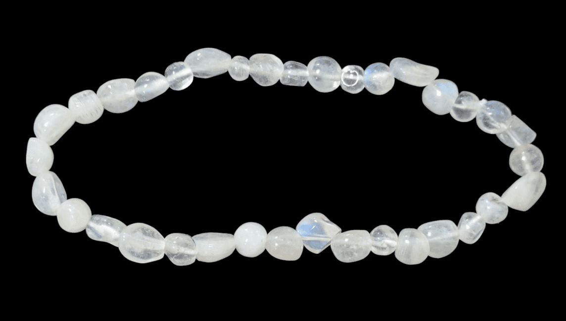 incienso en Pulsera Piedra Luna Blanca A+ piedras laminadas