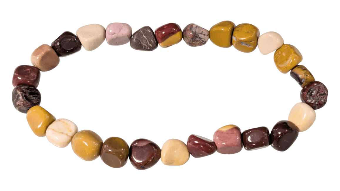 incienso en Pulsera de Jaspe Mokaite A piedras enrolladas