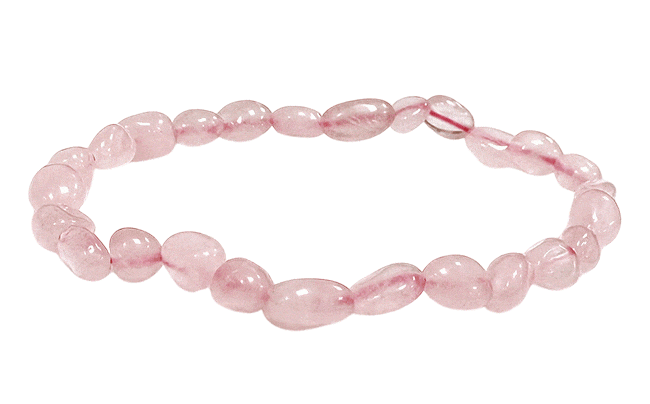 incienso en Pulsera Cuarzo Rosa A piedras rodadas